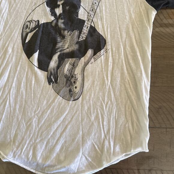 Vintage 70s Frank Zappa Smoking Raglan T Shirt Guitar Barking Pumpkin Records L - Picture 4 of 14